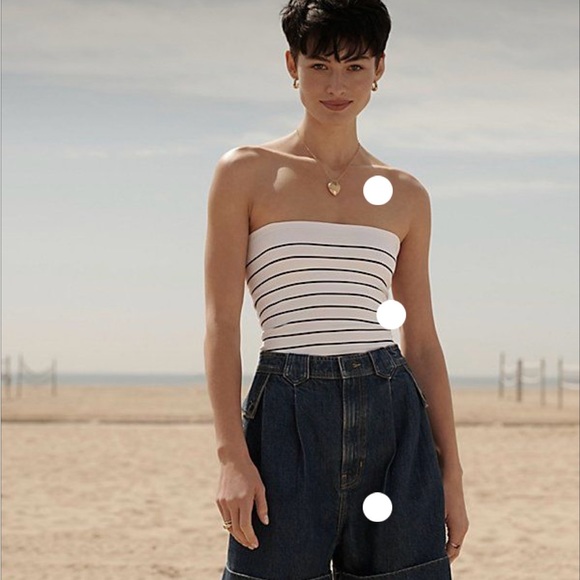 Y2K striped tube top size medium - Picture 3 of 5